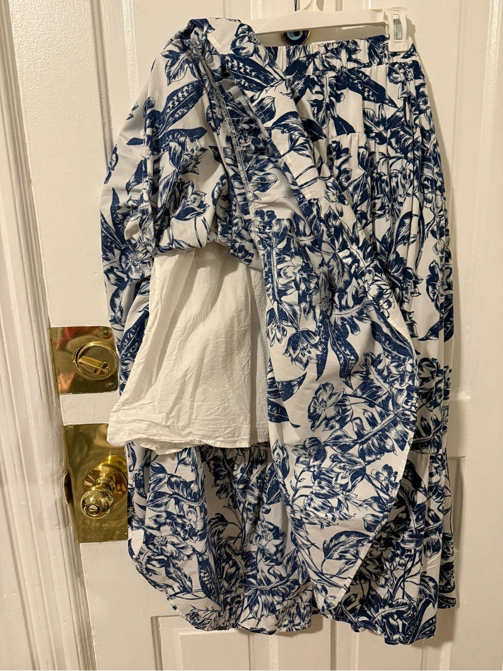Abercrombie Blue and White Floral Tiered Maxi Skirt - Picture 3 of 5